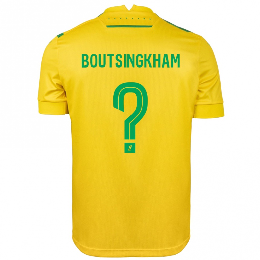 Niño Fútbol Camiseta Hugo Boutsingkham #0 Amarillo Verde 1ª Equipación 2024/25