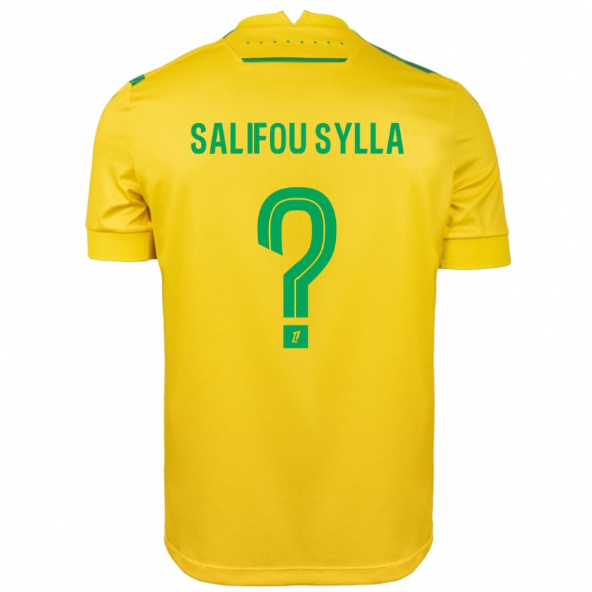 Niño Fútbol Camiseta Salifou Sylla #0 Amarillo Verde 1ª Equipación 2024/25