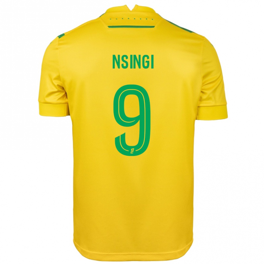 Niño Fútbol Camiseta Plamedi Nsingi #9 Amarillo Verde 1ª Equipación 2024/25