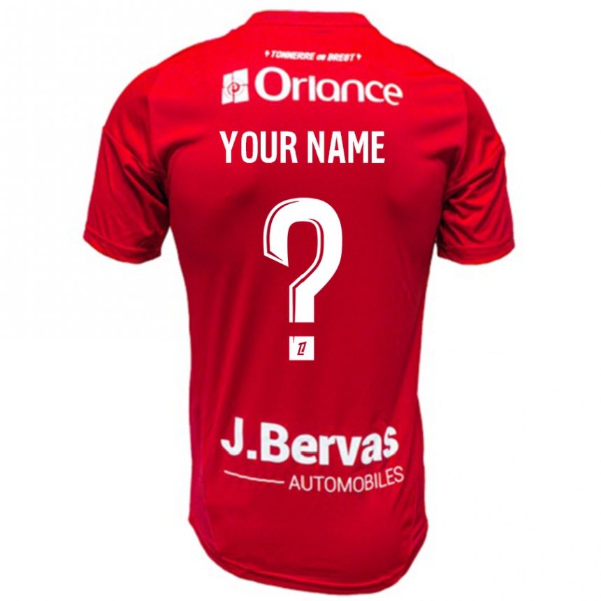 Niño Fútbol Camiseta Su Nombre #0 Rojo Blanco 1ª Equipación 2024/25