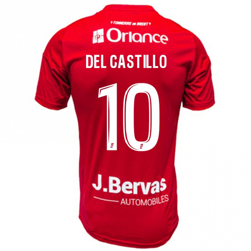 Niño Fútbol Camiseta Romain Del Castillo #10 Rojo Blanco 1ª Equipación 2024/25