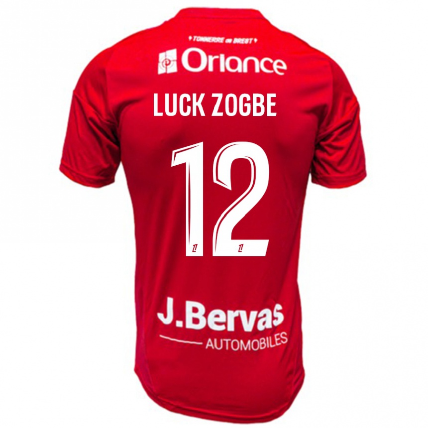 Niño Fútbol Camiseta Luck Zogbé #12 Rojo Blanco 1ª Equipación 2024/25