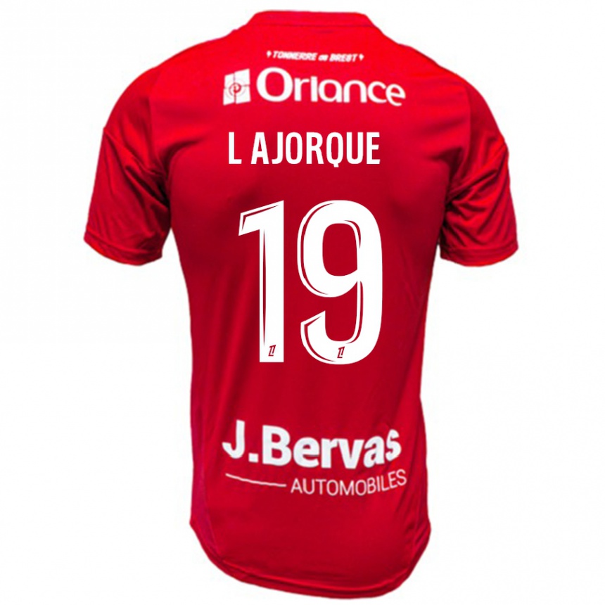 Niño Fútbol Camiseta Ludovic Ajorque #19 Rojo Blanco 1ª Equipación 2024/25