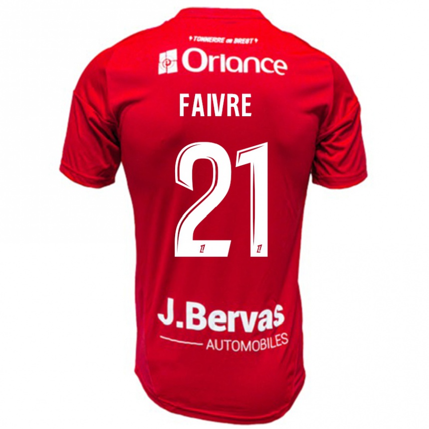 Niño Fútbol Camiseta Romain Faivre #21 Rojo Blanco 1ª Equipación 2024/25