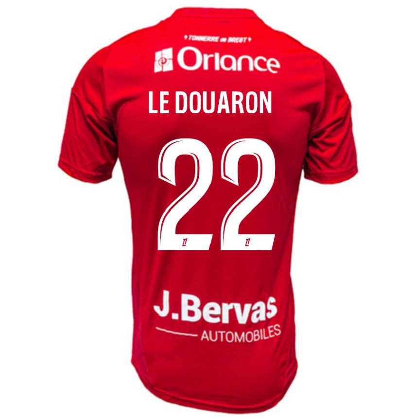 Niño Fútbol Camiseta Jérémy Le Douaron #22 Rojo Blanco 1ª Equipación 2024/25