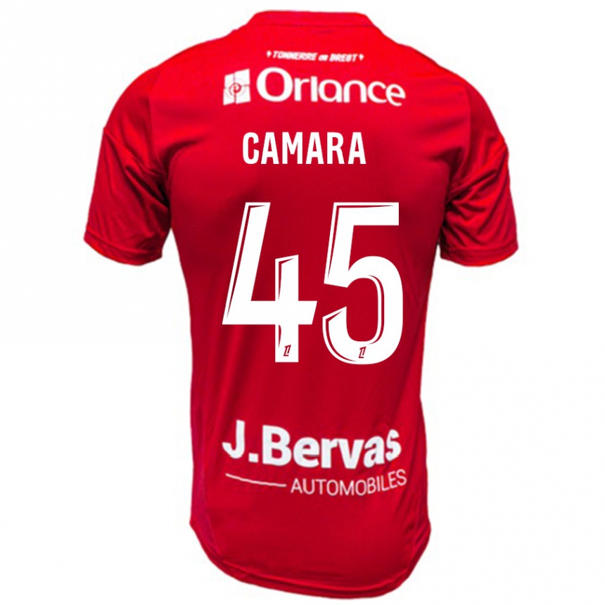 Niño Fútbol Camiseta Mahdi Camara #45 Rojo Blanco 1ª Equipación 2024/25