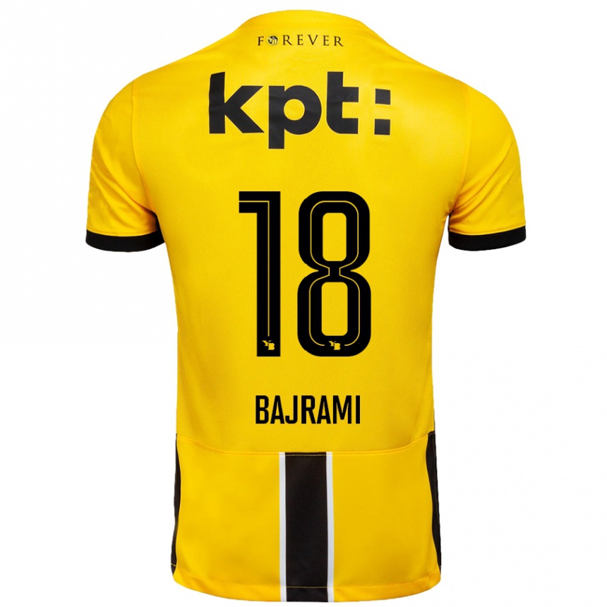 Niño Fútbol Camiseta Ardian Bajrami #18 Amarillo Negro 1ª Equipación 2024/25