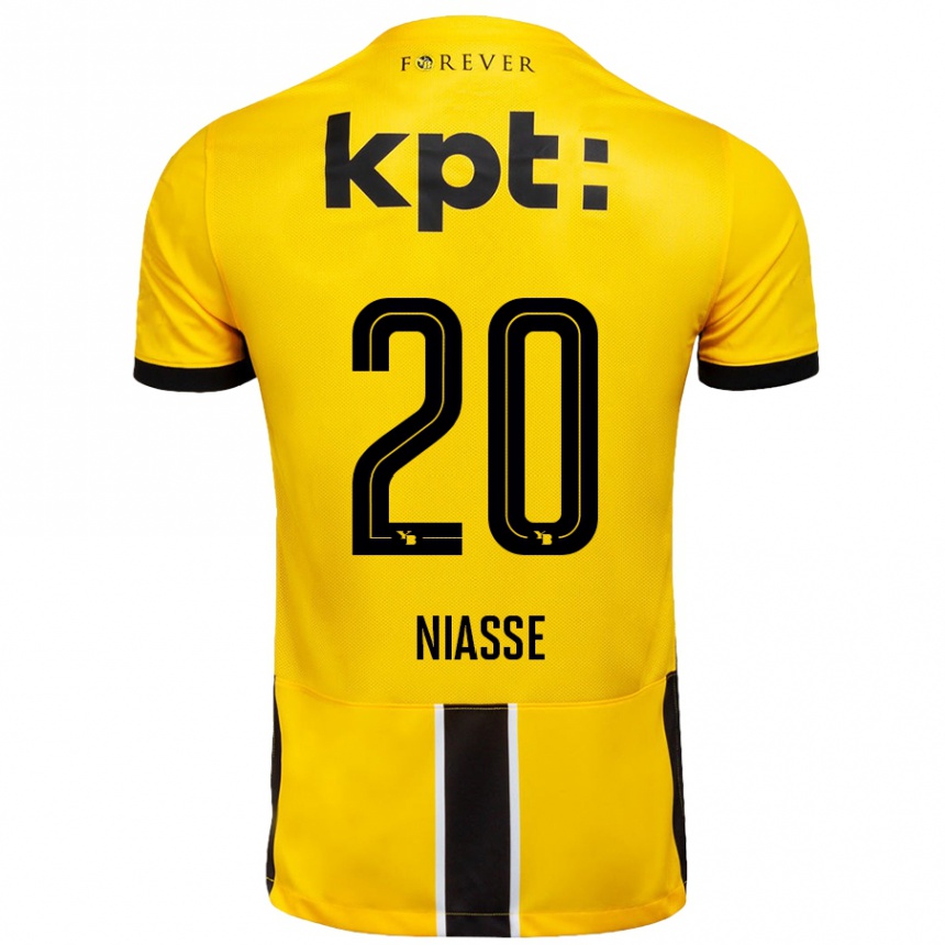 Niño Fútbol Camiseta Cheikh Niasse #20 Amarillo Negro 1ª Equipación 2024/25