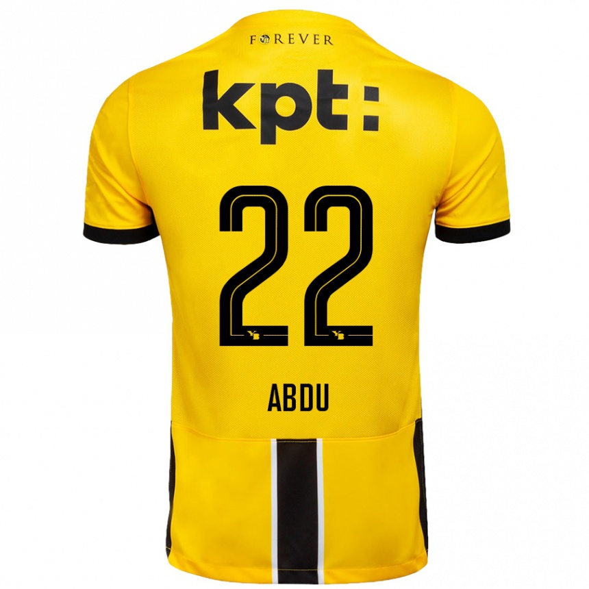 Niño Fútbol Camiseta Abdu Conté #22 Amarillo Negro 1ª Equipación 2024/25