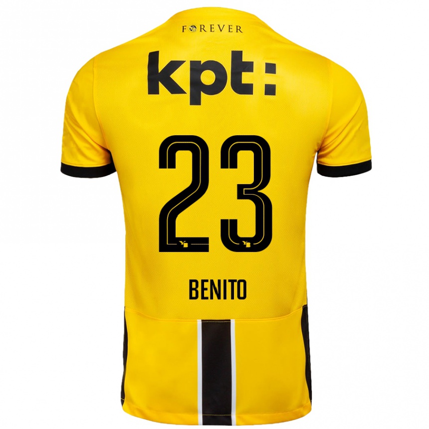 Niño Fútbol Camiseta Loris Benito #23 Amarillo Negro 1ª Equipación 2024/25