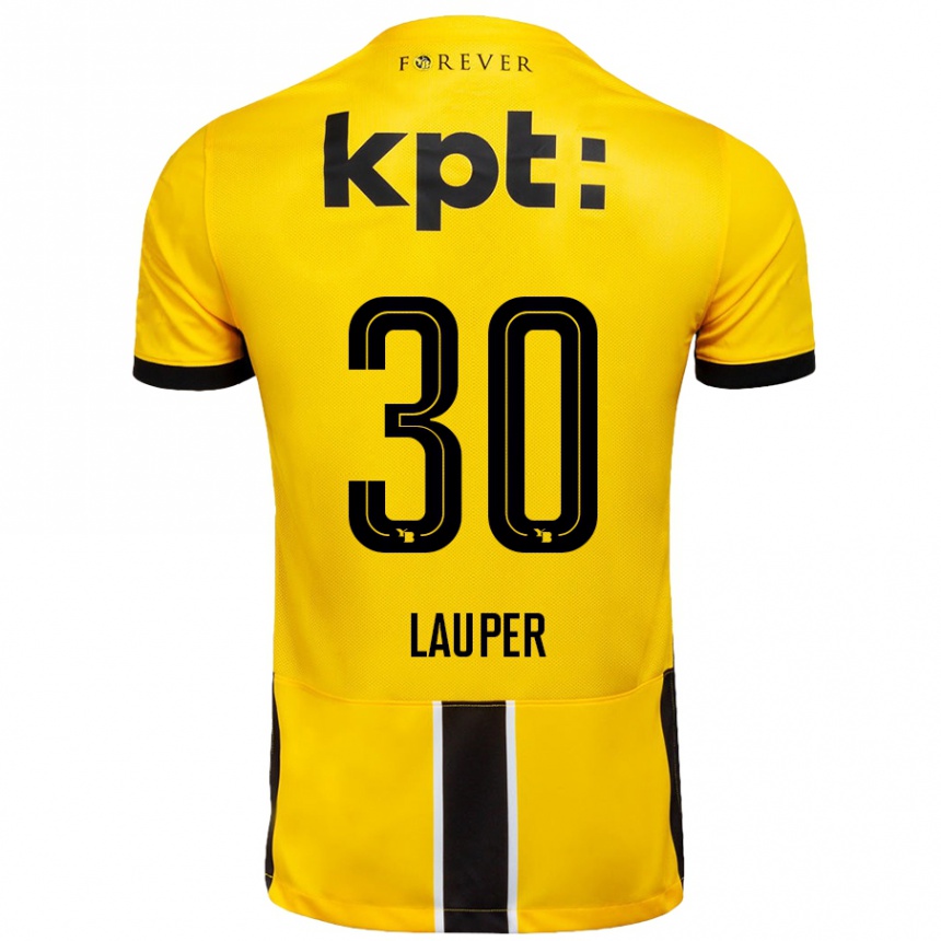 Niño Fútbol Camiseta Sandro Lauper #30 Amarillo Negro 1ª Equipación 2024/25