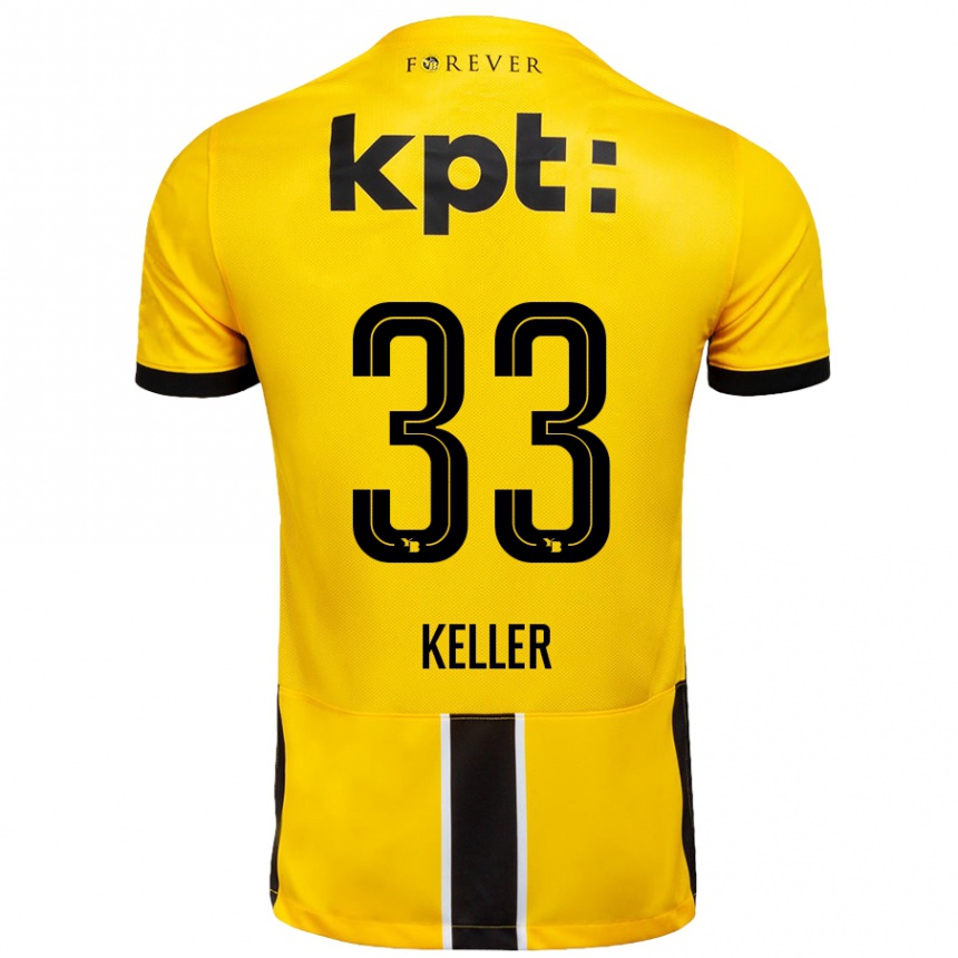 Niño Fútbol Camiseta Marvin Keller #33 Amarillo Negro 1ª Equipación 2024/25