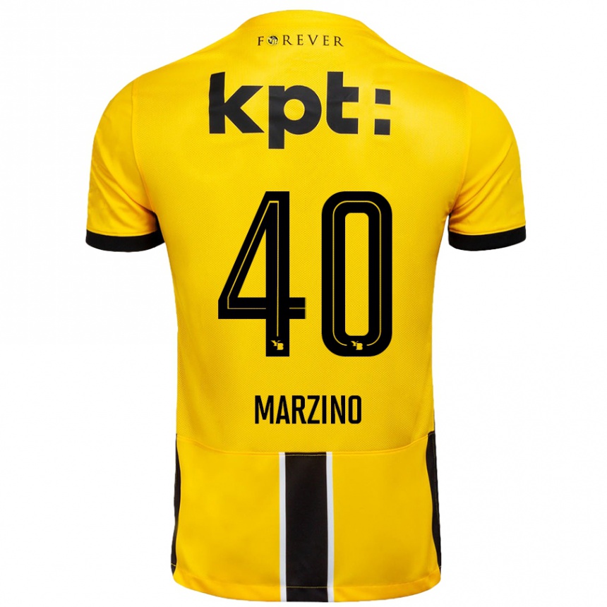 Niño Fútbol Camiseta Dario Marzino #40 Amarillo Negro 1ª Equipación 2024/25