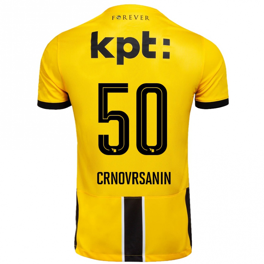 Niño Fútbol Camiseta Sadin Crnovrsanin #50 Amarillo Negro 1ª Equipación 2024/25