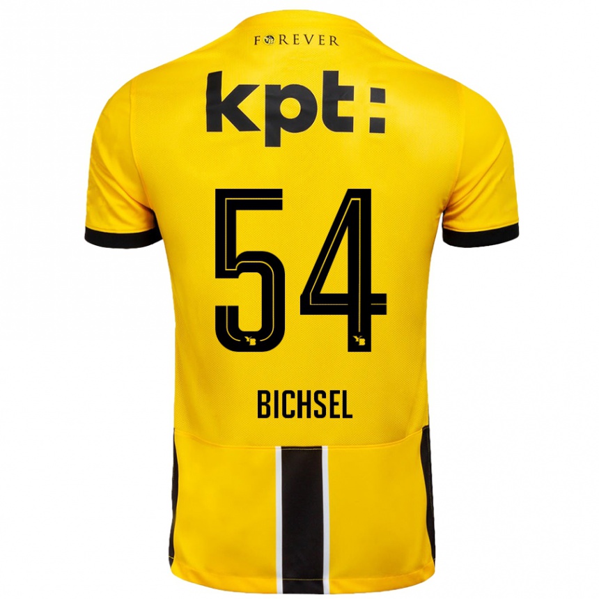 Niño Fútbol Camiseta Joel Bichsel #54 Amarillo Negro 1ª Equipación 2024/25