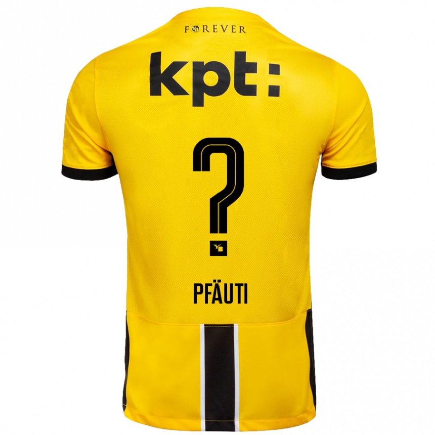 Niño Fútbol Camiseta Noe Pfäuti #0 Amarillo Negro 1ª Equipación 2024/25