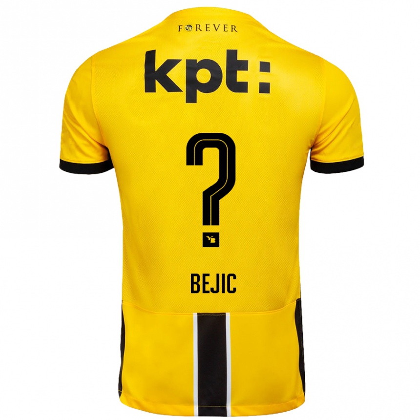 Niño Fútbol Camiseta Endrit Bejic #0 Amarillo Negro 1ª Equipación 2024/25