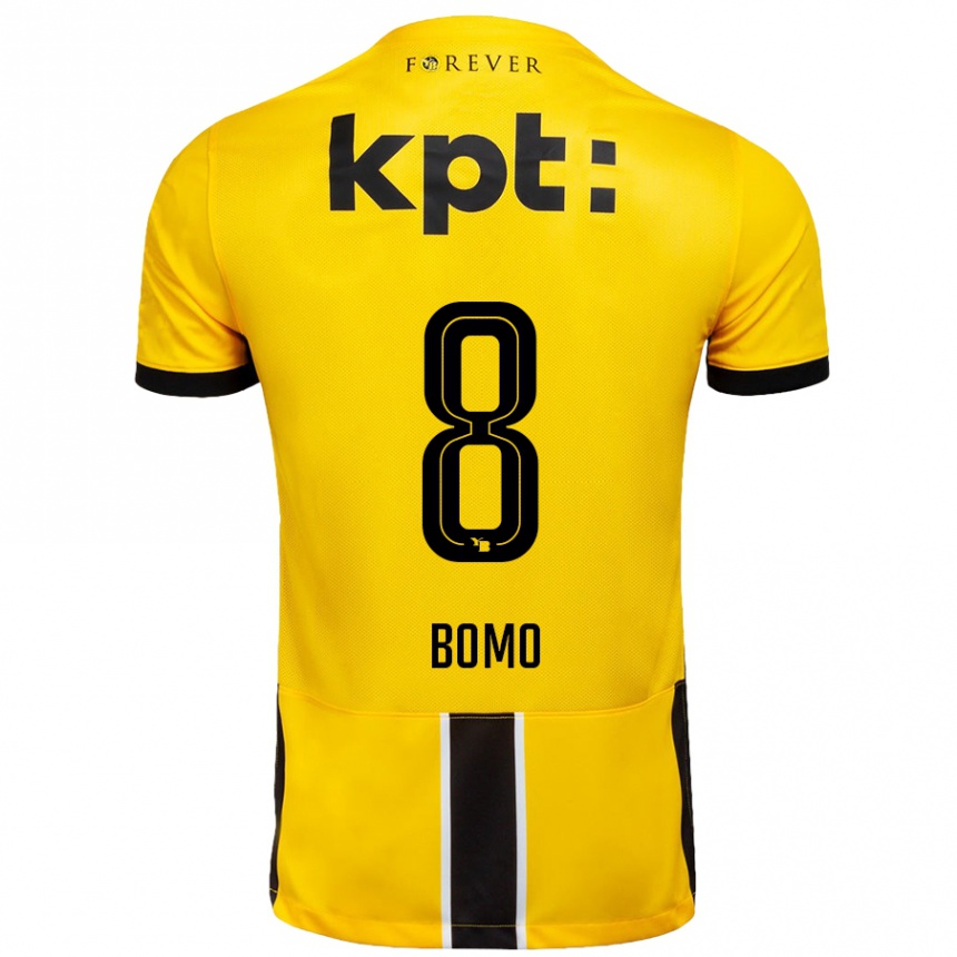 Niño Fútbol Camiseta Jacques Bomo #8 Amarillo Negro 1ª Equipación 2024/25