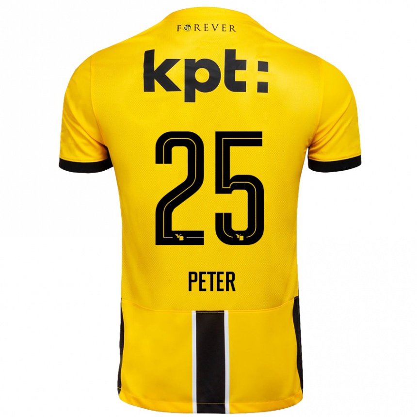 Niño Fútbol Camiseta Luc Peter #25 Amarillo Negro 1ª Equipación 2024/25