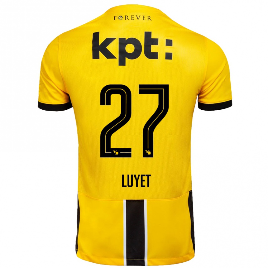 Niño Fútbol Camiseta Naomi Luyet #27 Amarillo Negro 1ª Equipación 2024/25