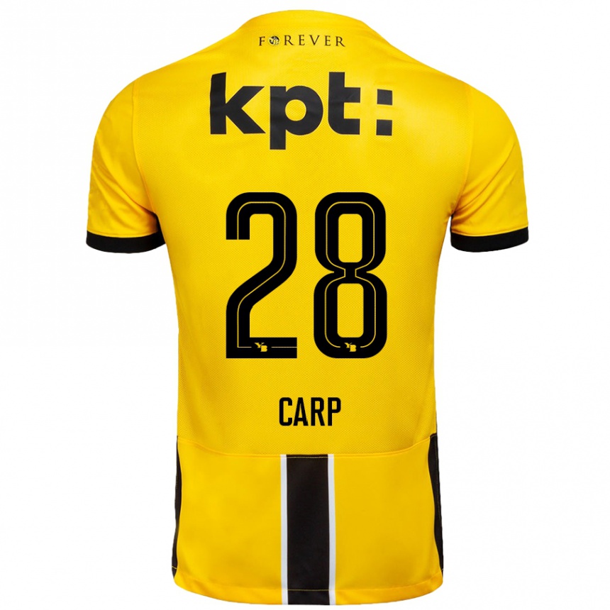 Niño Fútbol Camiseta Cristina Carp #28 Amarillo Negro 1ª Equipación 2024/25