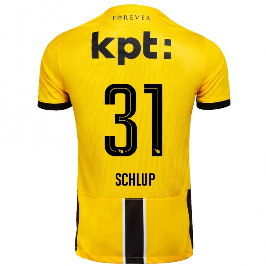 Niño Fútbol Camiseta Giulia Schlup #31 Amarillo Negro 1ª Equipación 2024/25