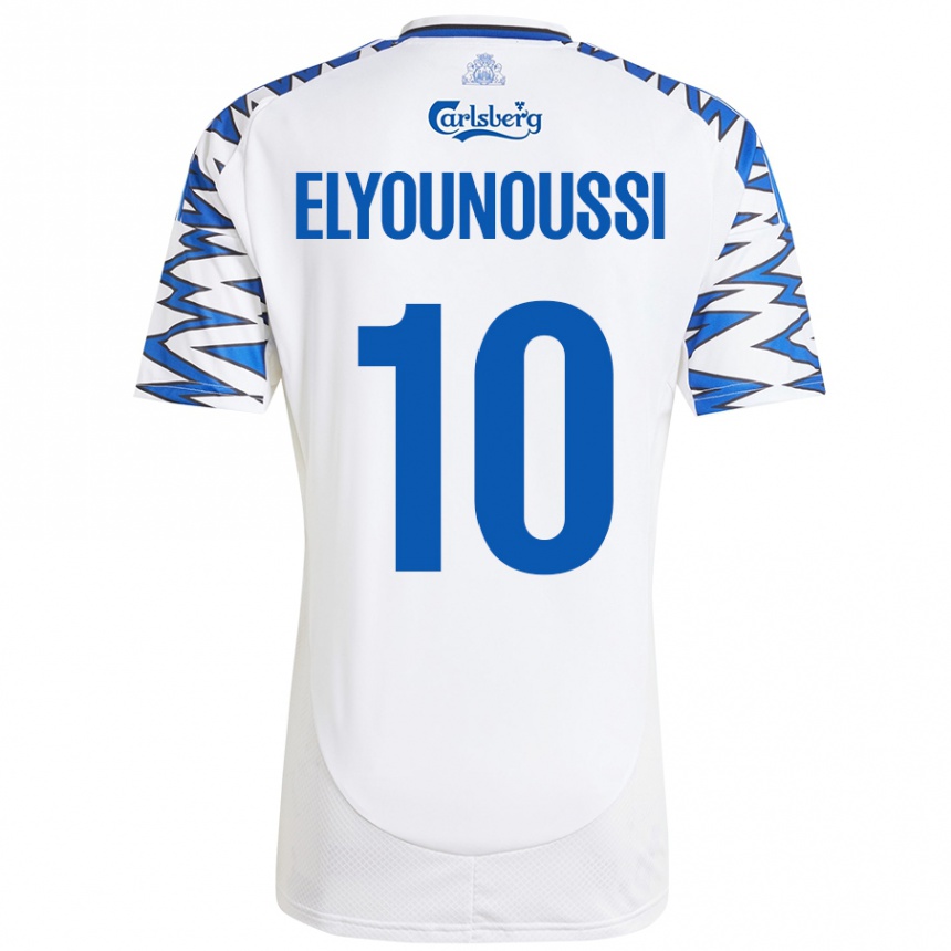 Niño Fútbol Camiseta Mohamed Elyounoussi #10 Blanco Azul Cielo 1ª Equipación 2024/25