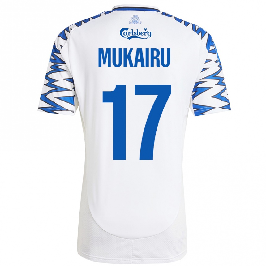 Niño Fútbol Camiseta Paul Mukairu #17 Blanco Azul Cielo 1ª Equipación 2024/25