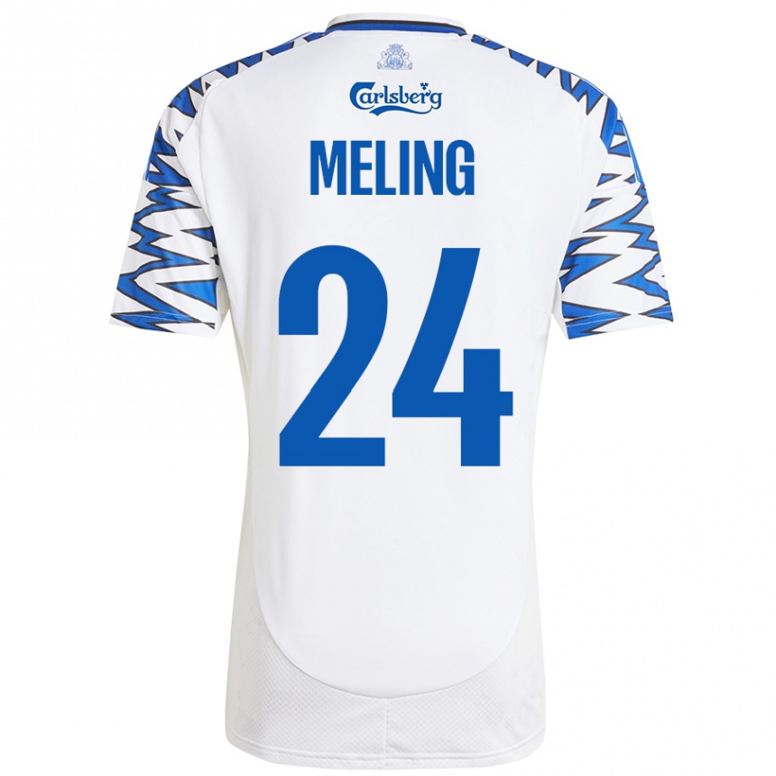 Niño Fútbol Camiseta Birger Meling #24 Blanco Azul Cielo 1ª Equipación 2024/25