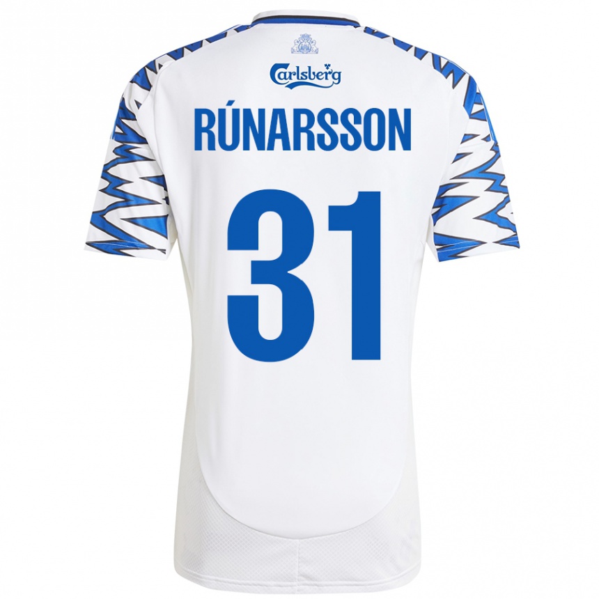 Niño Fútbol Camiseta Runar Alex Runarsson #31 Blanco Azul Cielo 1ª Equipación 2024/25