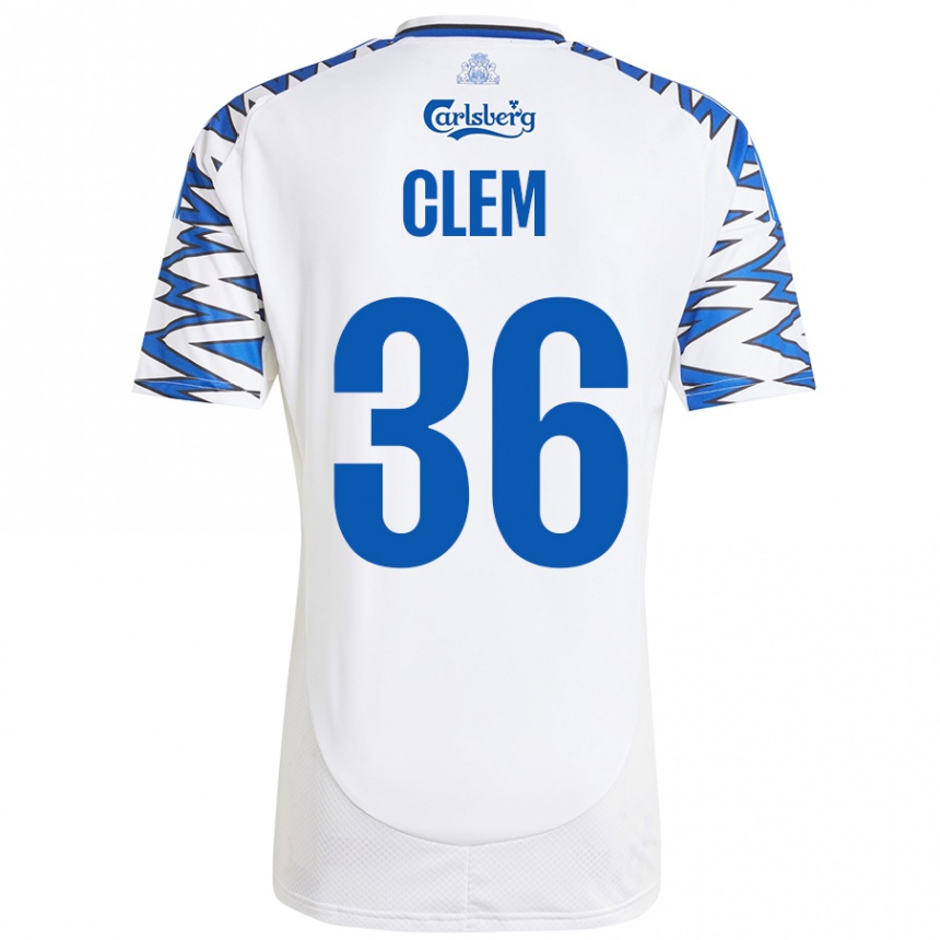 Niño Fútbol Camiseta William Clem #36 Blanco Azul Cielo 1ª Equipación 2024/25