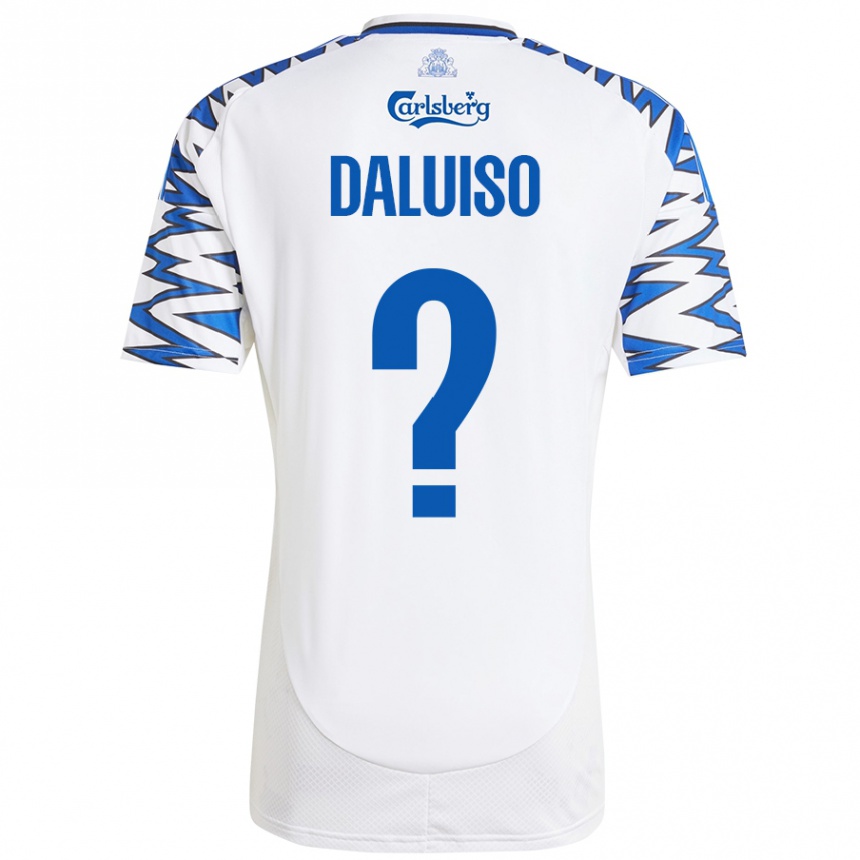 Niño Fútbol Camiseta Christoffer Daluiso #0 Blanco Azul Cielo 1ª Equipación 2024/25