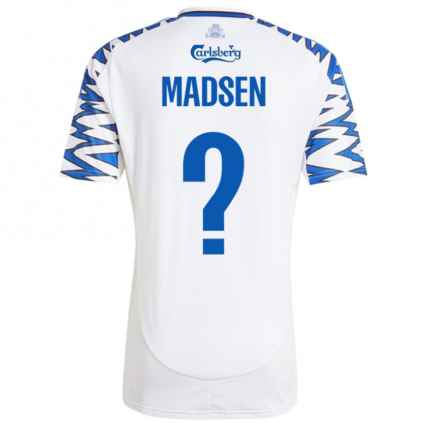 Niño Fútbol Camiseta Noah Madsen #0 Blanco Azul Cielo 1ª Equipación 2024/25