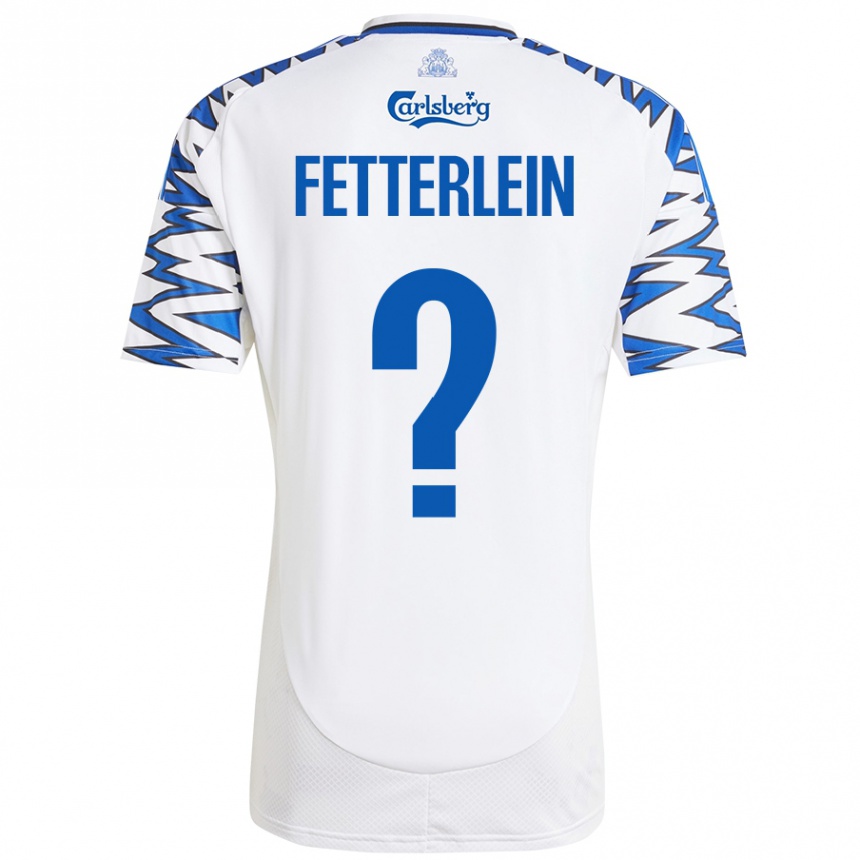 Niño Fútbol Camiseta Sean Fetterlein #0 Blanco Azul Cielo 1ª Equipación 2024/25