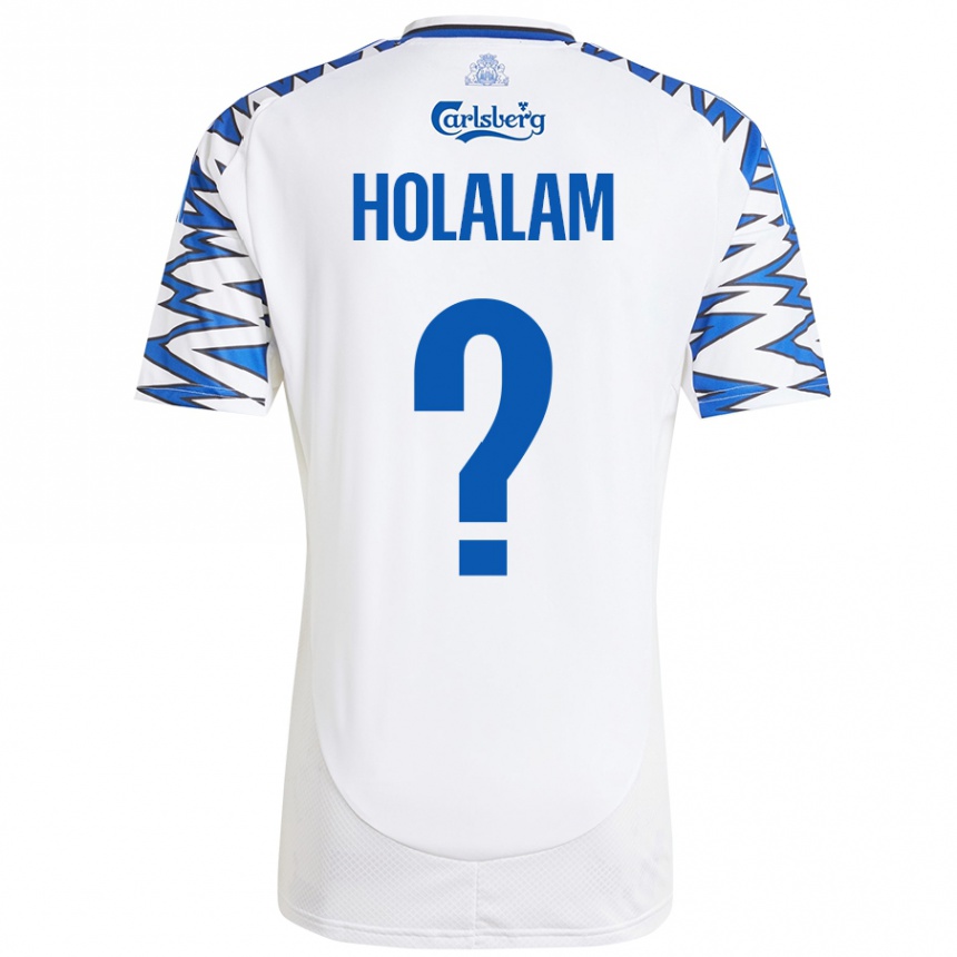 Niño Fútbol Camiseta Ishaq Holalam #0 Blanco Azul Cielo 1ª Equipación 2024/25