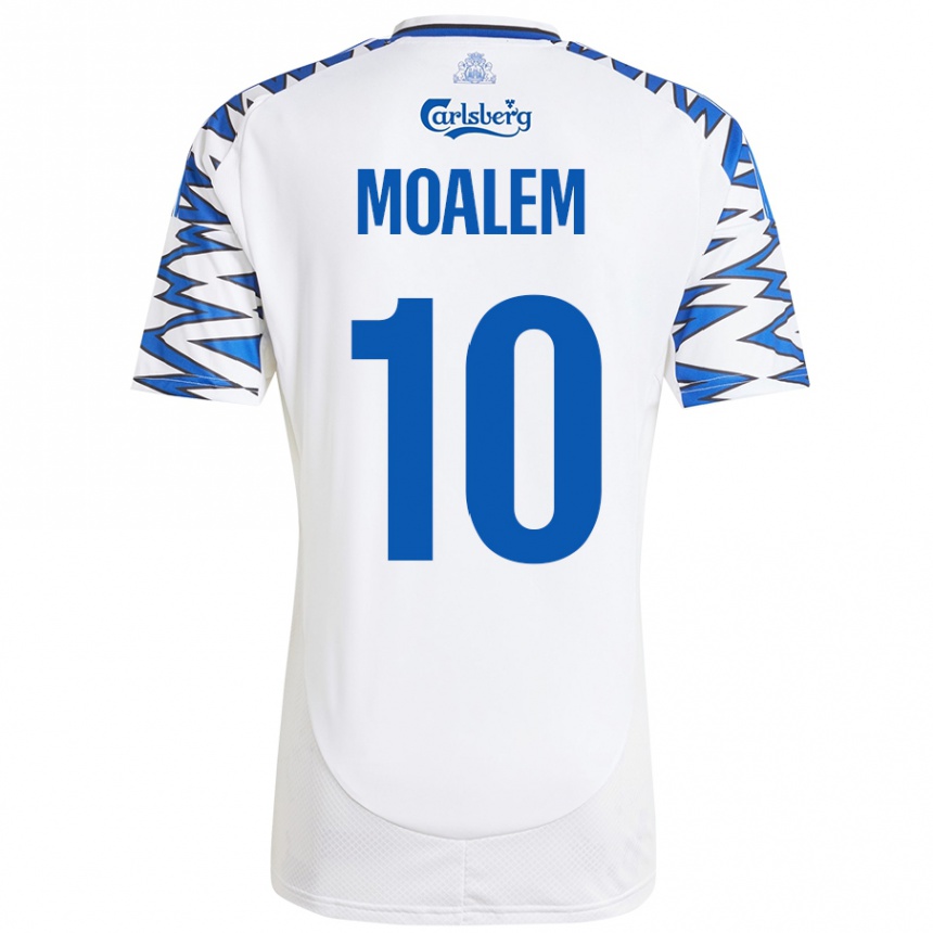 Niño Fútbol Camiseta Jonathan Moalem #10 Blanco Azul Cielo 1ª Equipación 2024/25