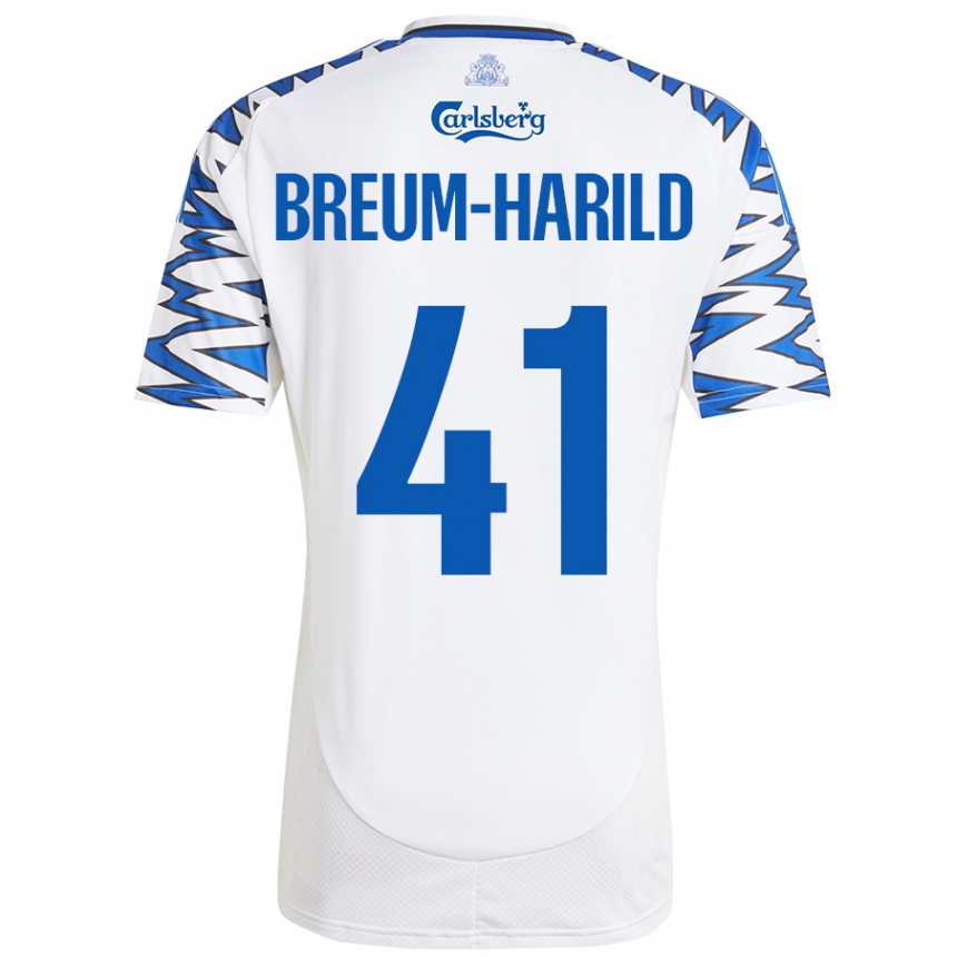 Niño Fútbol Camiseta Tobias Breum-Harild #41 Blanco Azul Cielo 1ª Equipación 2024/25