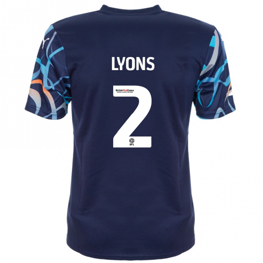 Niño Fútbol Camiseta Andy Lyons #2 Azul Marino 2ª Equipación 2024/25