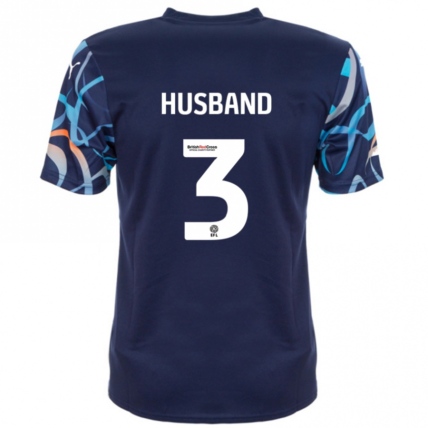 Niño Fútbol Camiseta James Husband #3 Azul Marino 2ª Equipación 2024/25