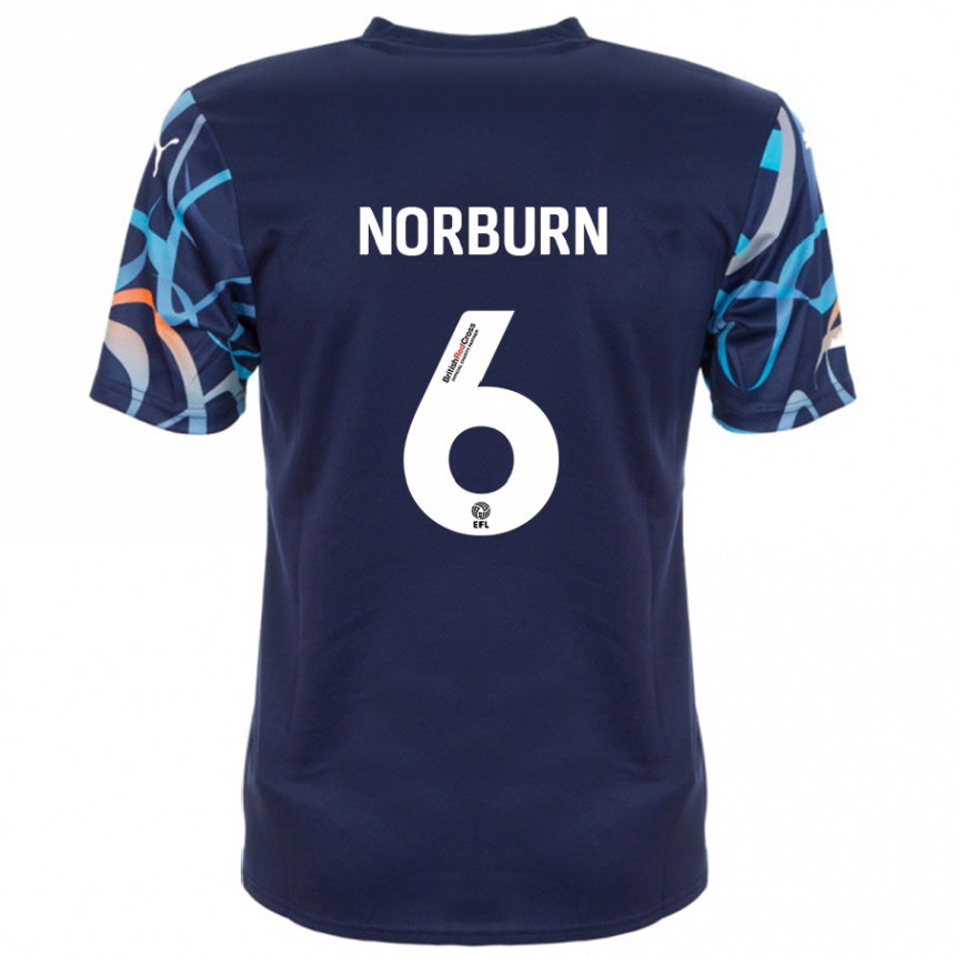 Niño Fútbol Camiseta Oliver Norburn #6 Azul Marino 2ª Equipación 2024/25