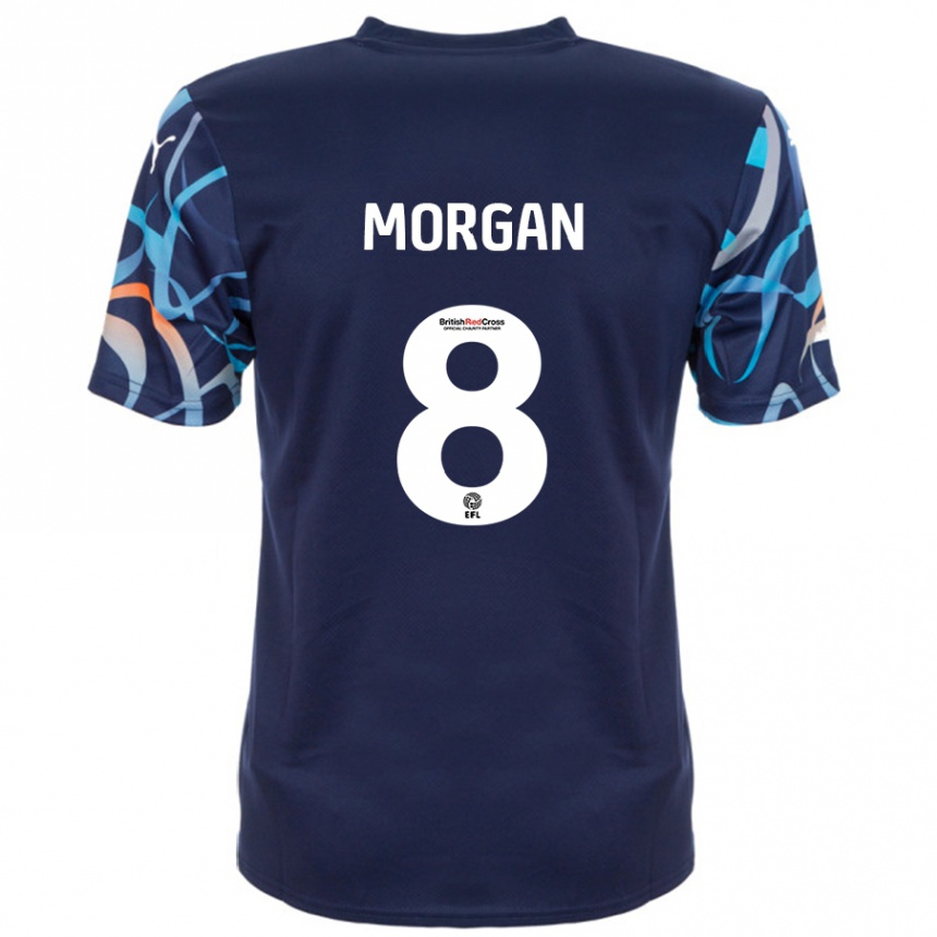 Niño Fútbol Camiseta Albie Morgan #8 Azul Marino 2ª Equipación 2024/25