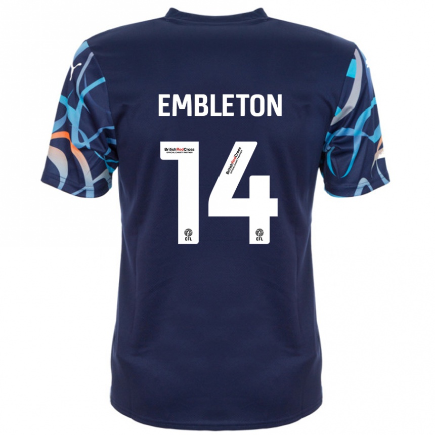 Niño Fútbol Camiseta Elliot Embleton #14 Azul Marino 2ª Equipación 2024/25