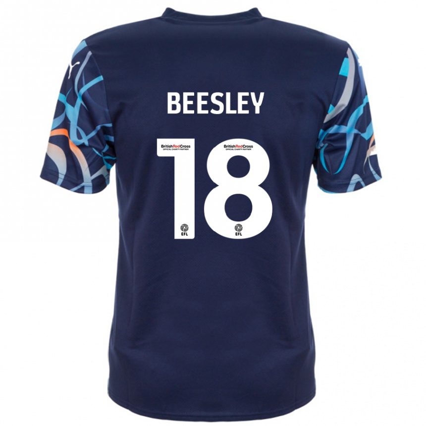 Niño Fútbol Camiseta Jake Beesley #18 Azul Marino 2ª Equipación 2024/25