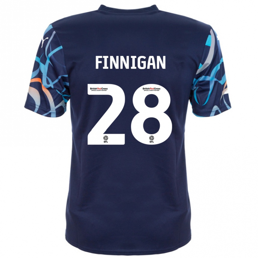 Niño Fútbol Camiseta Ryan Finnigan #28 Azul Marino 2ª Equipación 2024/25