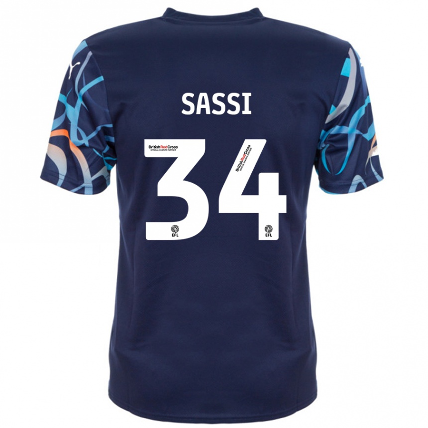 Niño Fútbol Camiseta Dan Sassi #34 Azul Marino 2ª Equipación 2024/25