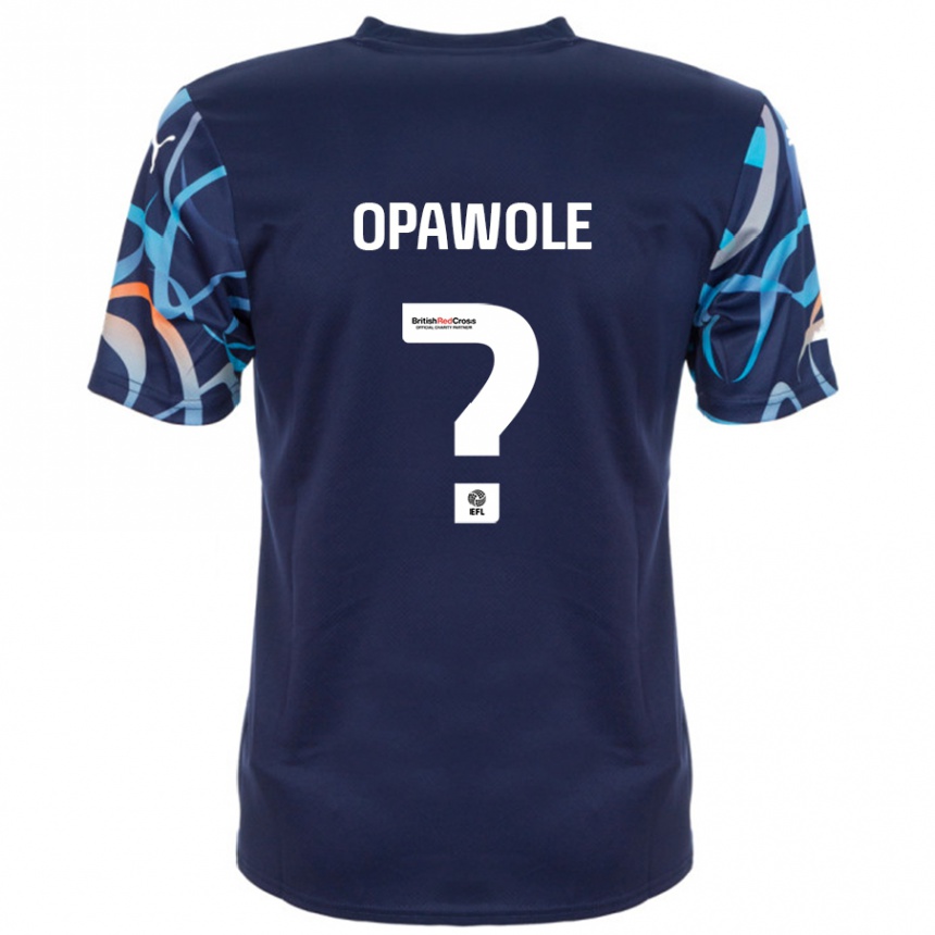 Niño Fútbol Camiseta Johnson Opawole #0 Azul Marino 2ª Equipación 2024/25