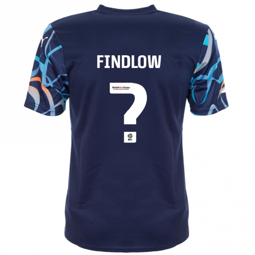 Niño Fútbol Camiseta Luke Findlow #0 Azul Marino 2ª Equipación 2024/25