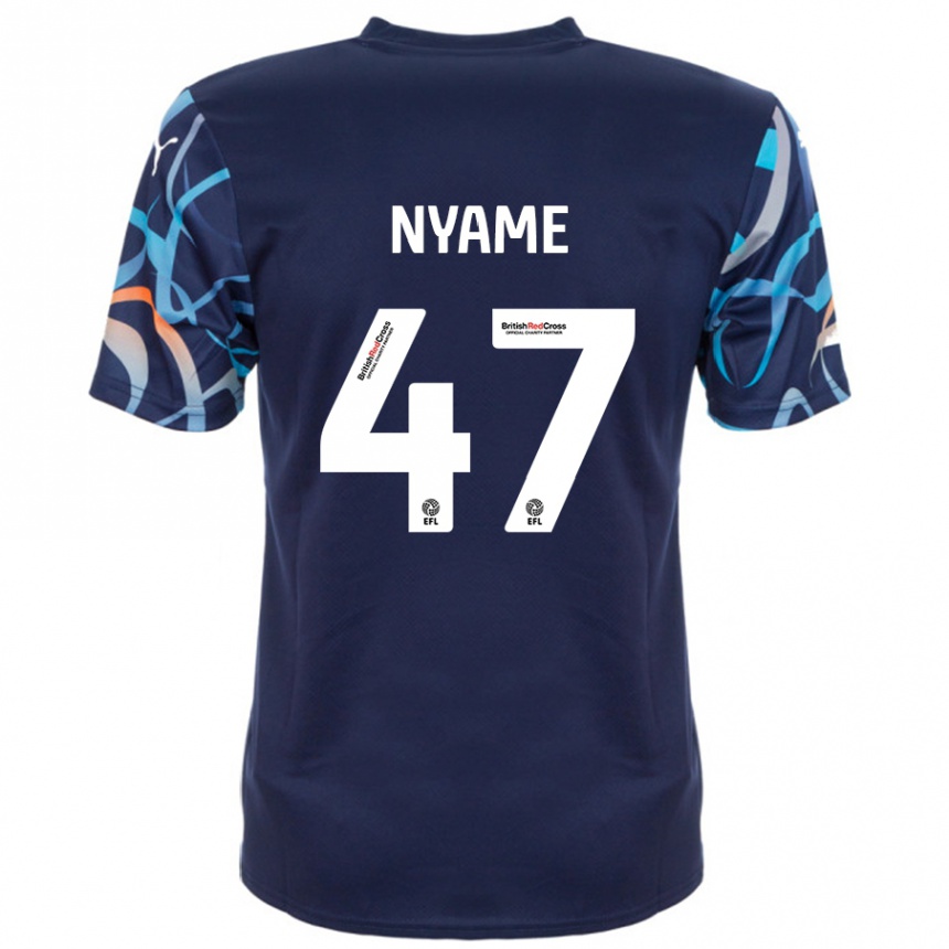 Niño Fútbol Camiseta Josh Nyame #47 Azul Marino 2ª Equipación 2024/25