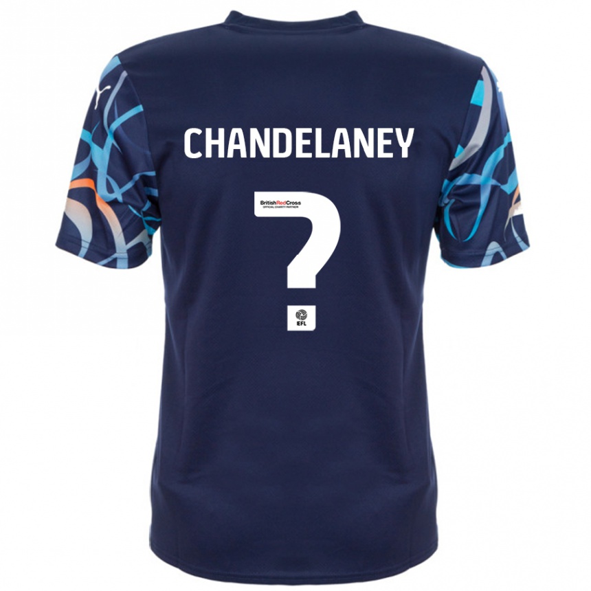 Niño Fútbol Camiseta Yulan Chandelaney #0 Azul Marino 2ª Equipación 2024/25