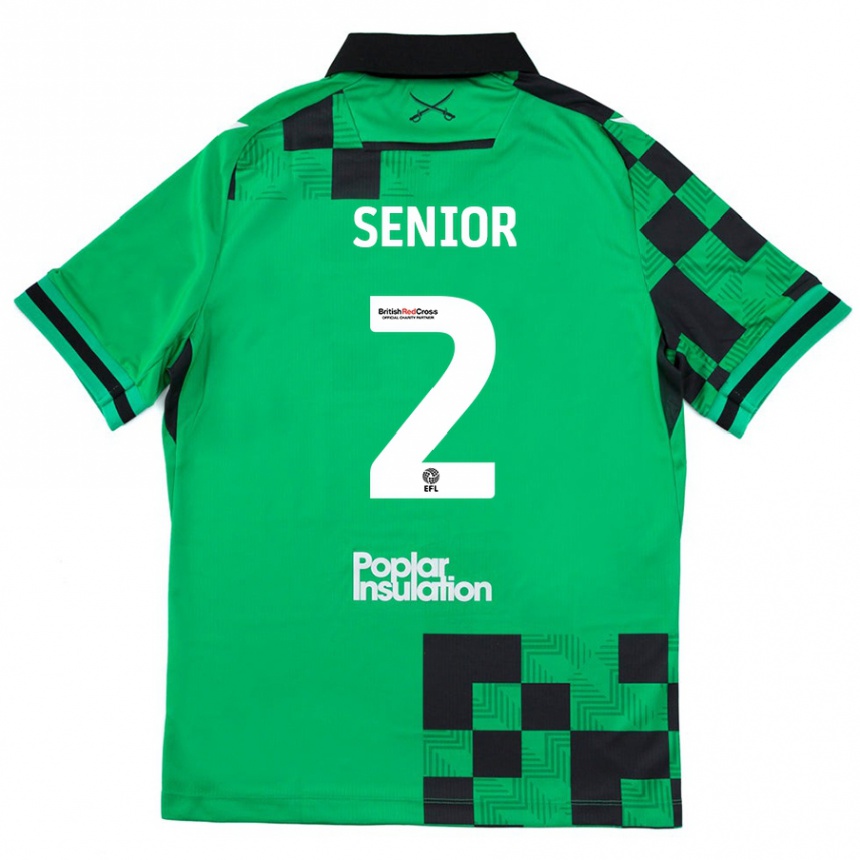 Niño Fútbol Camiseta Joel Senior #2 Verde Negro 2ª Equipación 2024/25